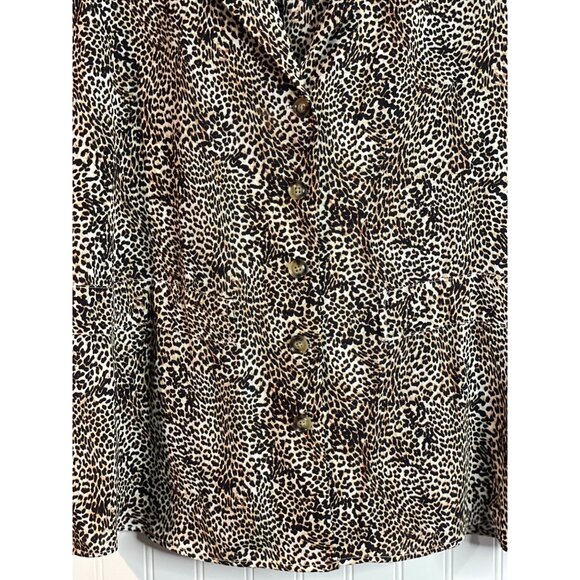 Worthington Womens Leopard Print Button-Front XL - Picture 3 of 14